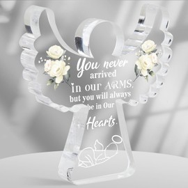 Regalo de aborto espontáneo para madres, regalos de condolencia, regalos de condolencia, cartel de decoración acrílico en forma de ángel duelo, regalo conmemorativo con sentimiento, infante de duelo conmemorativo, funeral en memoria de la pérdida del beb
