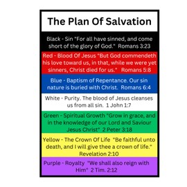 100 Bulk Plan of Salvation Prayer Cards – 7 Colors Gospel Tracts Made in USA