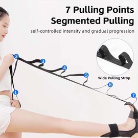 Izzila™ Stretching Strap with Loops and Detachable Foot, Izzila Fascia Stretcher Used, Foot & Calf Stretcher for Yoga, Gymnastics, And Flexibility Training, Yoga Foot & Leg Stretch Strap (Black)