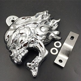 XKH- Chrome Ghost Head Wind head horn cover Compatible with 1992 and up Harley Davidson with side mount"cowbell" and all V rod's [B010WL971Y]