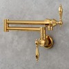 SOKNARKU Solid Brass Antique Wall Mounted Folding Faucet Double Switch