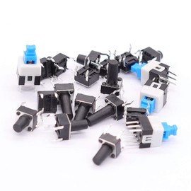 TWTADE 216Pcs Momentary Tactile Tact Switch 10 Values 4 Pins 6x6mm Micro Momentary Tact Push Button Switch Assortment Kit Includes 7X7mm Latching Tact Switch and Momentary Tact Switch QC-6X6MM