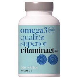 Omega 3 Capsules High Dose (500 Capsules) with Vitamin E Natural - 2000 mg Pure Fish Oil in Triglyceride - Form Per Dose for Up to 70% Higher Absorption - 600 mg EPA and DHA per Dose