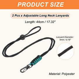 PATIKIL 44cm Neck Lanyard with Hook, 2 Pcs Adjustable Long Neck Strap Lanyard Badge Lanyard for ID Badges Holder Keys USB Keychain USB Office, Green
