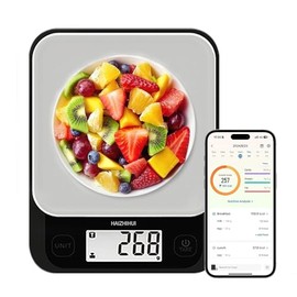 FITDAYS Báscula de cocina inteligente para bajar de peso y cocinar, calculadora de nutrición, g/oz(KP2048B)