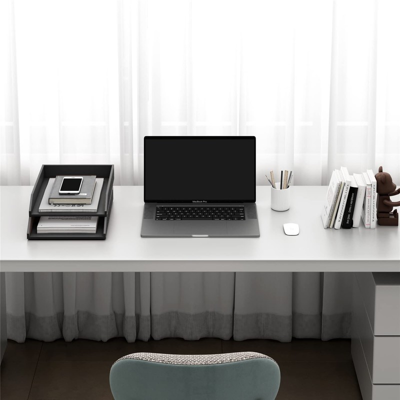 Leather Letter Tray, Thipoten Stackable Desk Organizer Holder for Office
