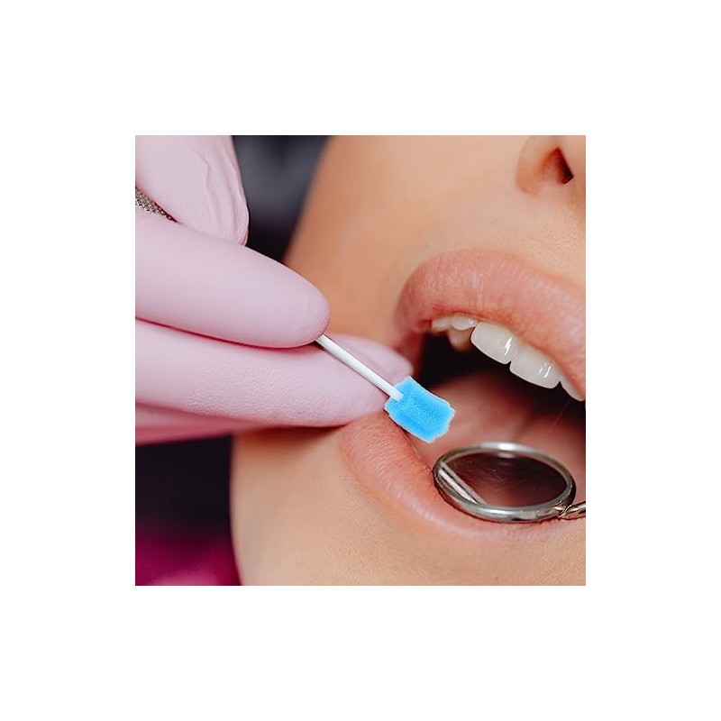 Healifty 100pcs Hisopos Oral Desechable Cuidado Esponjas Diente Limpieza Boca