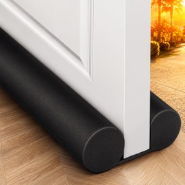 MAXTID - Topes para puertas protectores de corrientes de aire, tope negro ajustable de doble cara para puertas de 32 a 38 pulgadas, para detener el ru