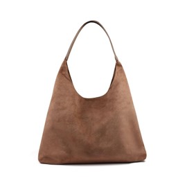 AdiStylinno Women's Suede Bag, Large Capacity Suede Shoulder Bag, Women's Shoulder Bag, Retro Tote Bag, Fashion Handbag with Snap, Shopper Bag for Women, brown