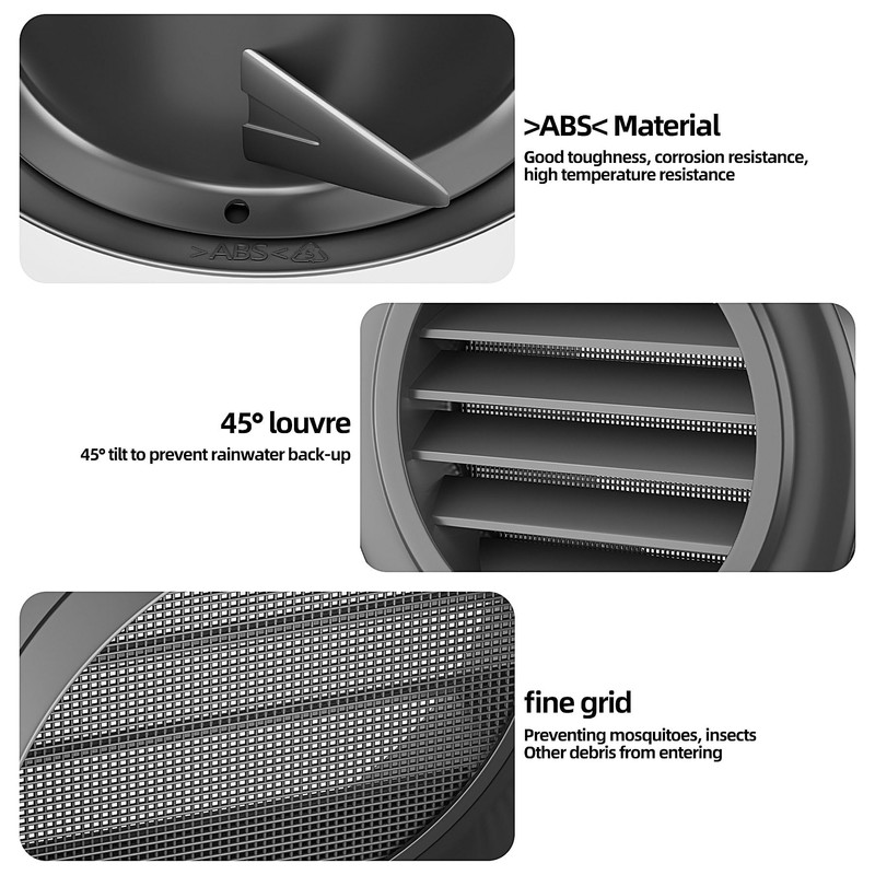 4 Inch Soffit Vent for Exhaust Fan with Built-in Mesh