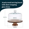 Libbey Acacia Wood Cake Stand with Lid, Footed Round Cake