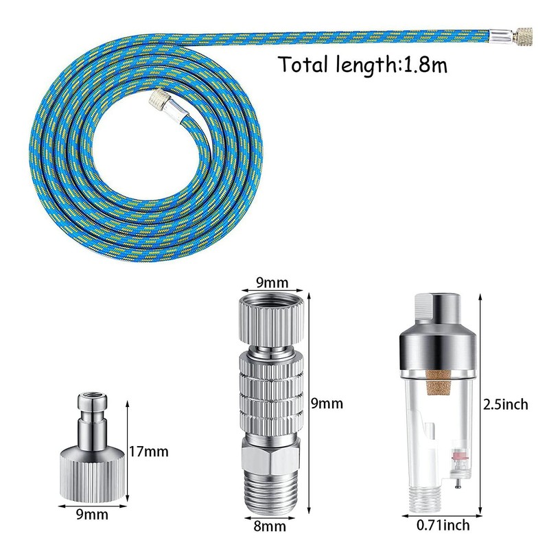 HUBEST New Professional 0.2mm/0.3mm/0.5mm Dual Action Airbrush Kit Spray Paint