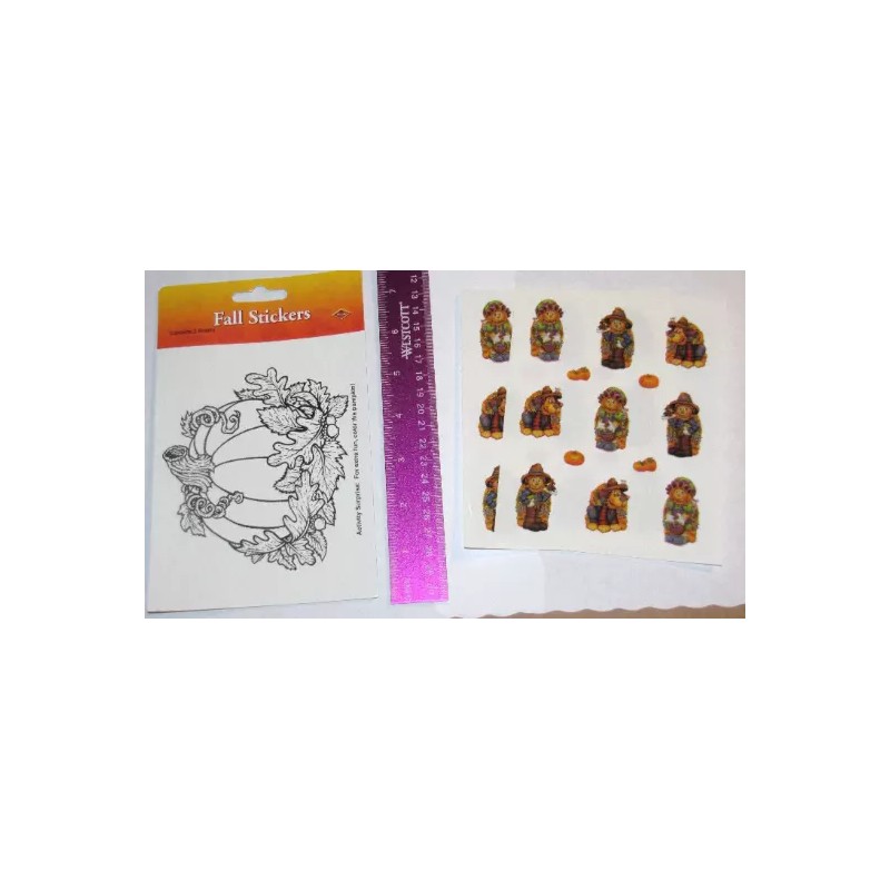 Beistle Autumn Scarecrow Stickers, Scarecrow stickers, 4 SHEETS/PK #94004 #L