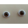 DOLL EYES - GLASS FLAT OVAL - 14MM - HAZEL