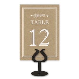 Kraft Table Card Numbers For Wedding Reception - Double Sided - 1-25