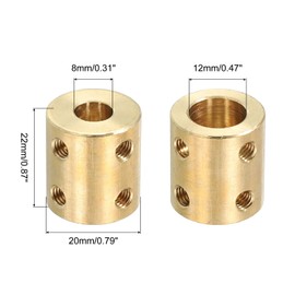 PATIKIL Shaft Coupler Connector L22 x D20 8mm to 12mm Bore Rigid Coupling Motor Shaft Joint Connector with Screw,Wrench for 3D Printers 1Pack
