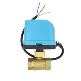 OemClima 2-Way Motor Ball Valve Electric 12 V 24 V DC 2 Way Valve Electric 1/2 3/4 1 1-1/4 1-1/2 2 Inch (DC 24 V, 3/4 Inch DN20)
