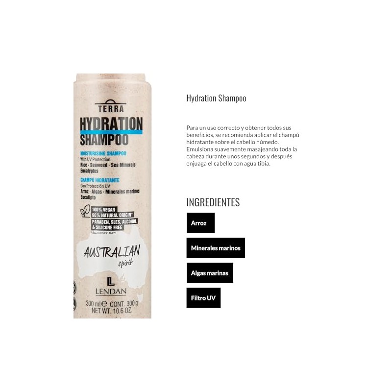 Lendan Terra Hydratation Shampoo 300ml Champu Hidratacion