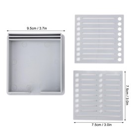 Sticky Note Holder with Stencil, 2Pcs Multifunctional Sticky Note Dispenser Note Template and Organizer for 3x3inch Self Sticky Note Pads