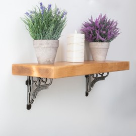 EDUWURXS Industrial Cast Iron Shelf Brackets 6x6” | Heavy Duty Wall Brackets for Shelves (Pack of 2) | Rustic Shelf Supports for Kitchen, Living Room & More (Covent Garden)