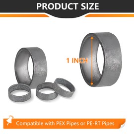 50 Pieces HeSun 1-Inch Bottled PEX Copper Ring, PEX-B Crimp Ring, Black-Oxidized Surface