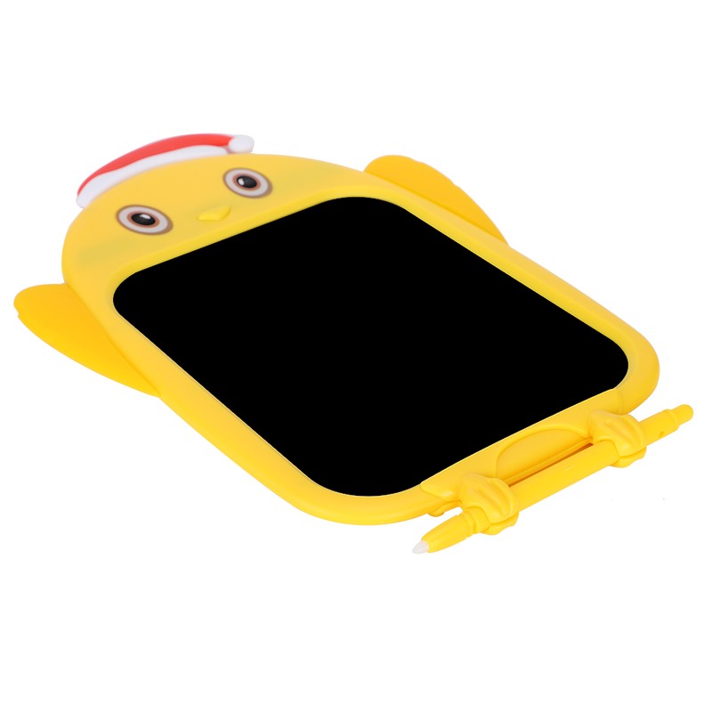 LCD Writing Tablet Christmas Hat Cartoon Owl Shape Children Yellow