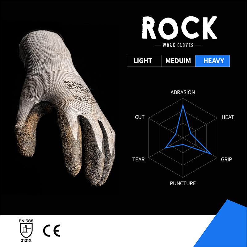 toolant Work Gloves Bulk, 120 Pairs Crinkle Latex Rubber Gloves