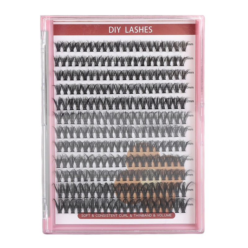 DIY Lash Extension Kit 240pcs Individual Eyelash 10‑16mm Clusters Eyelash