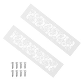 PATIKIL 12 x 3 Inch Door Air Vent Cover, 2 Pcs Heavy Duty Aluminum Grille Ventilation Cover Louvered with Mounting Screws for Cabinet Wardrobe Door, White