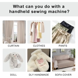Handheld Sewing Machine, Hand Sewing Machine, Portable and Easy-to-Use, Battery and USB Operated, Ideal for Beginners and Home Use - Black