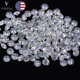 Viresa USA Local Stock 0.7mm to 2.9mm Loose Moissanite Round D VVS Melee Moissanite StoneColor: D White, Item Diameter: 0.9mm