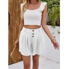 Famulily Ladies Shorts with Side Pockets‌ Loose Summer Shorts for