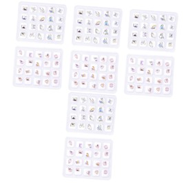 Healvian 160pcs Shiny Flatback Rhinestones for DIY Nail Art -Shape Nail Decoration Durable Plastic Manicure Decor for Home Salon Use for Creative Designs