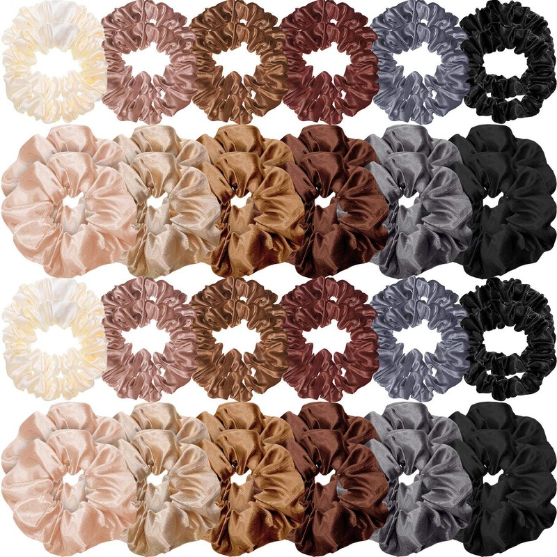 Hanaive 48 Gomas Elásticas de Pelo de Satén Coletero de