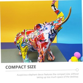 FUNOMOCYA Resin Elephant Figurine Creative Elephant Ornament for Home Tabletop Decoration Compact Design for Cabinet Decor for Friends and Family