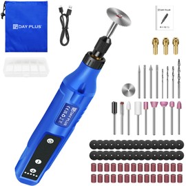 Mini Cordless Rotary Tool, Powerful Rotary Multi Tool with LED Light, 5 Speed Adjustment 3000-18000RPM, Multi-Purpose Power Tool for Carving, Cutting, Sanding, Drilling, Polishing, DIY