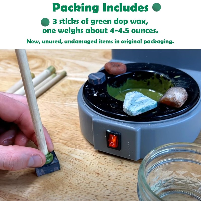 IWIWE 3PCS Green Lapidary DOP Wax - Fit for Lapidary