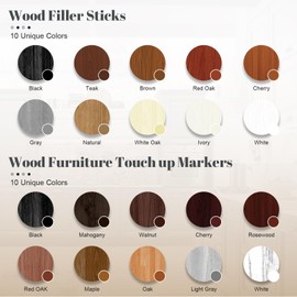 Wood Furniture Repair Kit - Set of 21 Wood Filler Sticks Furniture Markers Wood Scratch Repair Kit Remove Any Scratches, Scuffs, Cracks and Nail Holes on Furniture, Floors, Doors, Cabinets, Tables