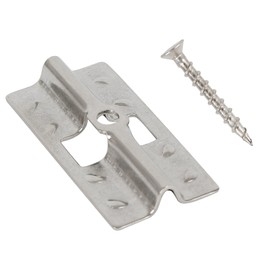 Pack of 100 Stainless Steel Patio Clips Stainless Steel Mounting Clips Hidden Spacer Clips with 100 Screws for WPC/BPC, Bamboo Wood Floor Closure, Height of Card Slot: 7 mm