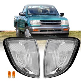 USR 97-00 Tacoma 2WD Corner Lights – Front Parking Corner Lamps (Left + Right) Pair - Compatible with 1997-2000 Toyota Tacoma 2 Wheel Drive Only Pickup Truck (CLEAR LENS with AMBER BULBS)