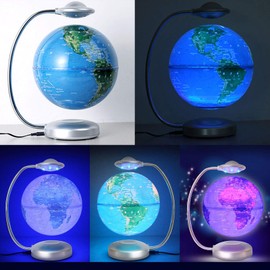 Floating Globe, 3D Rotation with Led Magnetic Levitation Globe, Floating World Map for Learning and Education, Home Desk Decoration, Creative Ornaments Decoration