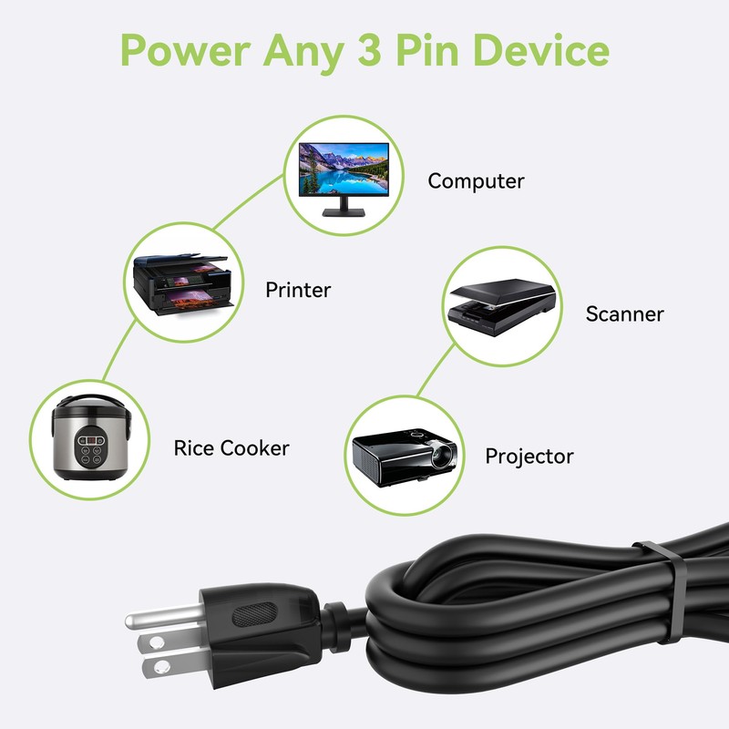 PGENDAR AC Power Cord for EILISON ?816 KM-816 Atom Vibration