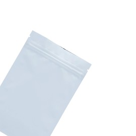 QQ Studio 100 Pastel Double Sided Color QuickQlick™ Resealable Zipper Seal Heat Sealable Flat Bags with Tear Notch (Matte White, 4" x 6")