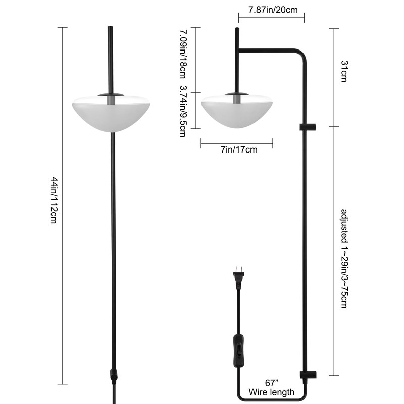 HOMLUCE Modern Plug in Wall Sconce, LED Wall Light with