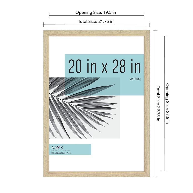 MCS Studio Gallery Frame, Natural Woodgrain, 20 x 28 in,