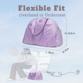 SUNNY BIRD Gym Duffel Bag for Women, Weekender Overnight Bag for Travel (Lilac)