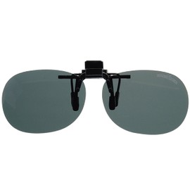 BREAKER 9347-02 Polarized UV Protection Clip Sunglasses, Smoke, Round, Size M
