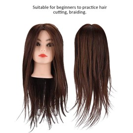 Mannequin Head with Human Hair, 20 Inch Hairdressing Model with Clamp, Styling Training Manikin Cosmetology Doll Training Head for Hairdresser Practice