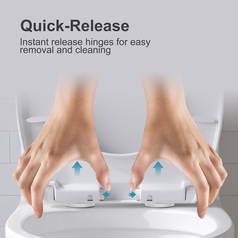 Elongated Toilet Seat For HOROW T0338W Series, Soft Closing Seat