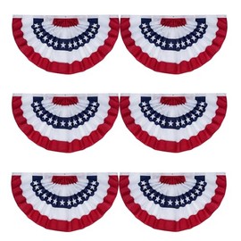 TOPFLAGS 6 Packs Bunting Flags Outdoor 3x6 Ft American Flag Buntings Heavy Duty Outdoor USA Front Porch Decor US 4th of July Decorations Memorial Day